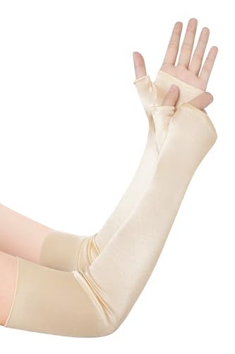 BABEYOND Opera Gloves for Women - Halloween Costume Long Satin Fi...