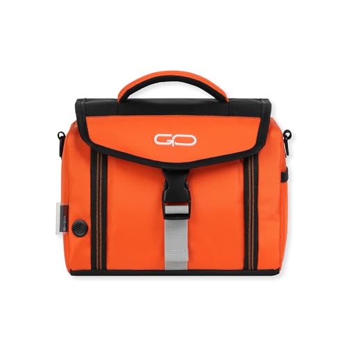 Image of Thermal Lunch Bag | Thermo-Grid Insulated, Water & Leak-Resistant, Easy to Clean | Lightweight School Lunch Box Bag with Shoulder Strap (Orange)
