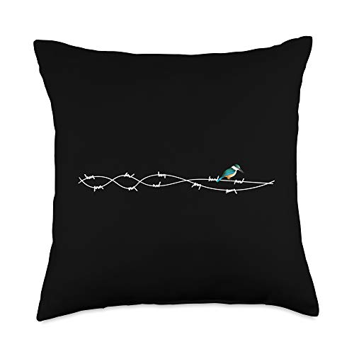 Kingfisher Bird - Bird Watching Shirt Men Funny Throw Pillow