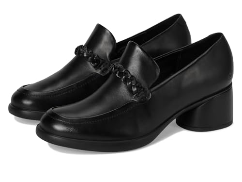Mocassin ECCO Femme Sculpted Luxe 35 Braid chaussure talon cuir tressé noir