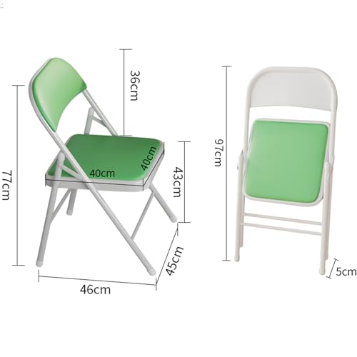 Chaise pliante en métal vert pour cuisine et balcon, siège d'appoint confortable