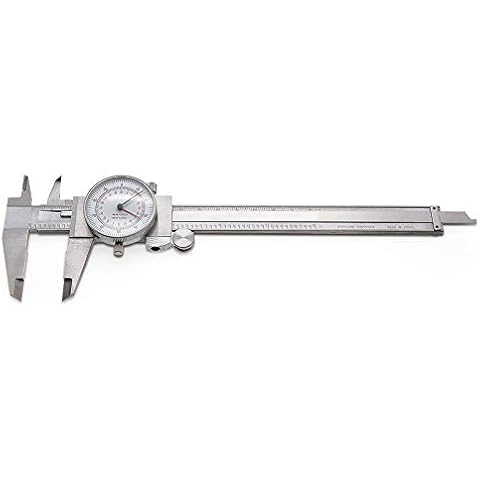 AMTAST Dial Callipers 0-6"/0.001" Precision 0-150MM Dual Metric Inch Dial Caliper Double Shock Proof Hardened Stainless Steel Cover