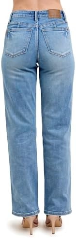 Judy Blue Mid Rise Tumm Control Vintage Wash Straight Jeans 88943 image 4