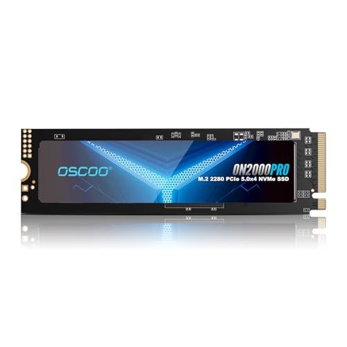 OSCOO 1TB PCIe 5.0x4 M.2 2280 SSD,hasta 13000/7500 MB/s de Lectura/Escritura Gen5 NVMe 3D TLC NAND Unidad de Estado sólido Interna de Alto Rendimiento para Aplicaciones de IA, Juegos, PC, portátil