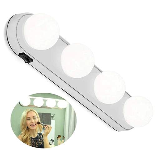 Luzes de Espelho Estilo Camarim 4 Lâmpadas LED com Ventosa