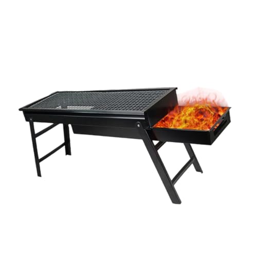 Support de barbecue au charbon de bois en métal résistant pour camping