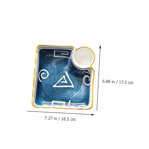 Juego de 4 platos cuadrados de cerámica para sushi miniatura 2