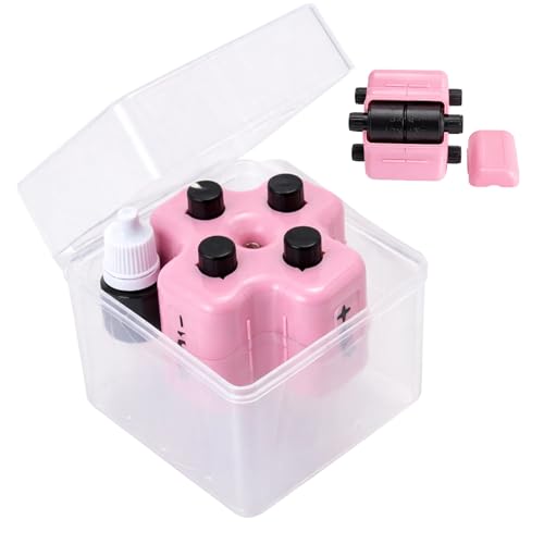Maths Roller Stamp Magic Stamp Maths Tool Four-in-One Mathematical Stamp Set Educational Learning Aid for School and Home Use Compact 9x9x9 cm Pink Design