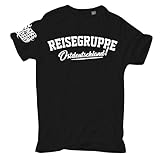 Herren T-Shirt Reisegruppe Ostdeutschland Auswärts sind wir Asozial Urlaub Tour Größe S - 5XL