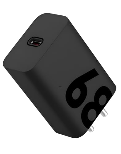 Image of 68W Turbopower Motorola Charger Adapter with Type C to C 100 Cm Cable Compatible with Moto Edge 50 /40 /30 Series Support Model /Fusion|Pro|Ultra|Neo|Razr 50 Ultra, Razr 40, and Other Moto Device, Black