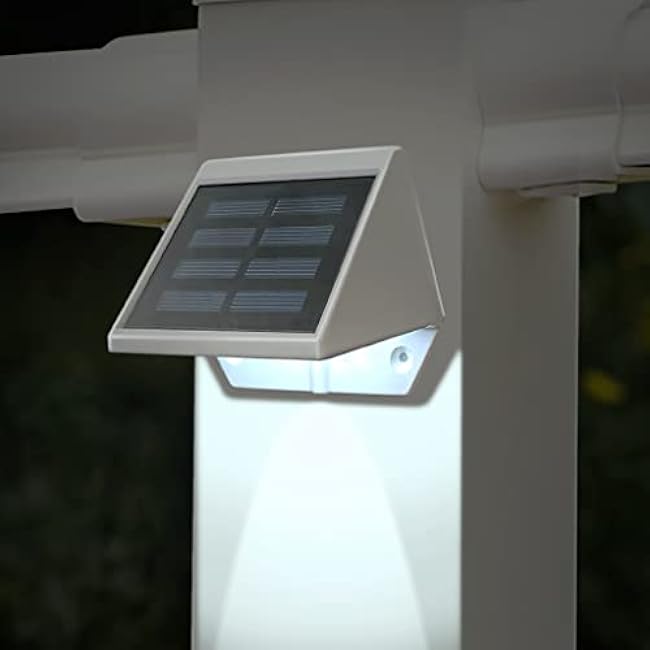 Classy Caps Solar Deck & Wall Lights Model SL179 White Outdoor Solar Lights