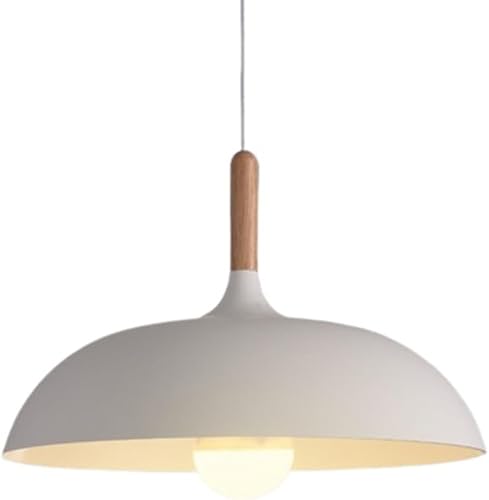 Iluminación colgante de madera de metal simple y colorida, lámpara colgante rústica de aluminio estilo industrial, moderna lámpara colgante