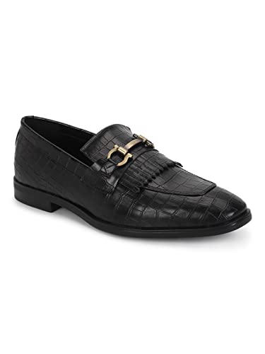 Truffle Collection Men’s SM-5026 Black PU Loafers