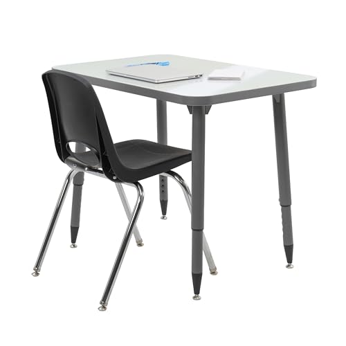 Image of Adapte Commercial Dry-Erase Classroom Activity Table - 24 inch x 36 inch Rectangle Whiteboard, ADA Compliant Tapered Legs, Glides & Casters Adjustable Height 22-34 inch Wheelchair Accessible, School Furniture