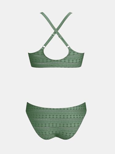 Image of CUPSHE Women's Two Piece Bikini Set Floral Print Knot Bunny Tie | Bunny Tie,Adjustable Straps,Soft Removable Cups,Flattering Bathing Suit For Vacation And Beach