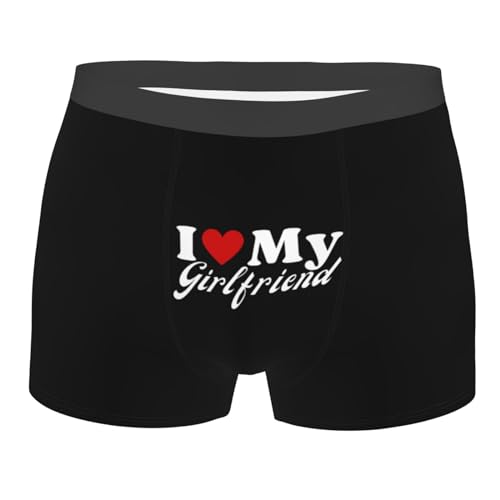 Trewrdt I Love My Girlfriend Boxer Briefs I Heart My Girlfriend Underwear Gifts Guys Black Mens Leg Boxer Brief Men Short