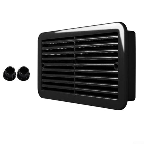 Pumixiy Techo de caravana bajo más consumo con sistema de alimentación Dualfan de 48 W, instalación de tornillo simple, ventilación y formato compacto para vehículos al aire libre (negro)