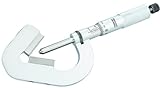 Starrett 483MXRL-25 V-Amboss-Mikrometer, Ratschenanschlag, Kontermutter, Hartmetallflächen, 2–25 mm Bereich, 0,01 mm Teilung, misst 3 Rillen, konische Spindel