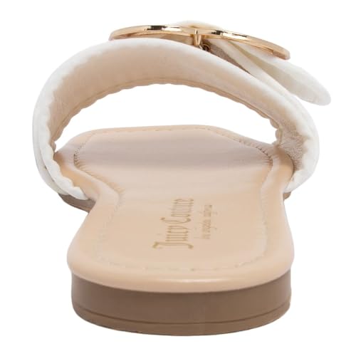 Image of Juicy Couture Women's Slide Sandals - Glitter Bling Open Toe Sparkle Flats - Dressy Summer Casual Footwear