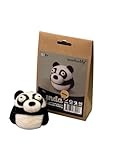 Woolbuddy Needle Felting Kit for Beginners & Adults – Panda DIY Felt Animal Starter Kit with Natural Wool Roving, Felting Needles & Step-by-Step Instructions