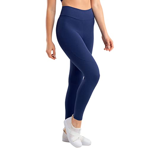 Calça Legging Emana Cintura Alta Fitness She Feminina Adulto | Azul Carbono | M | 676.06AZ16M_01UN