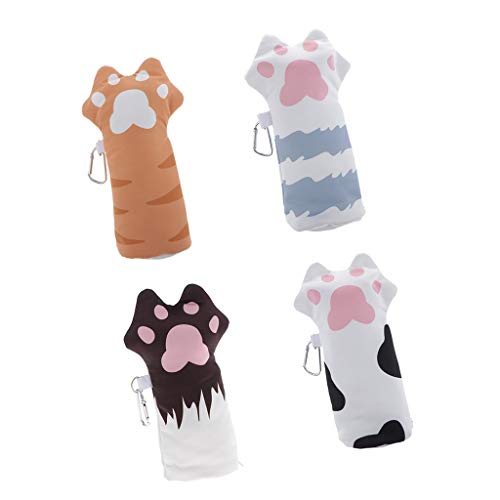 Serenable Carton Cats Paw Pencil Case Bolsa Kawaii Caneta Bolsa Holer Escova Papelaria - Castanho