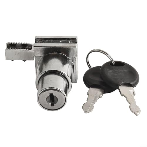 Robusto sistema di chiusura per porta scorrevole per vetrine, include due chiavi, in lega di zinco