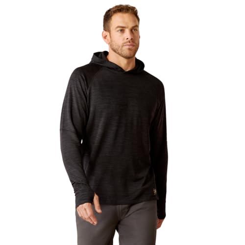 Ariat Men's Rebar Gridwork Hoodie, Black, Medium