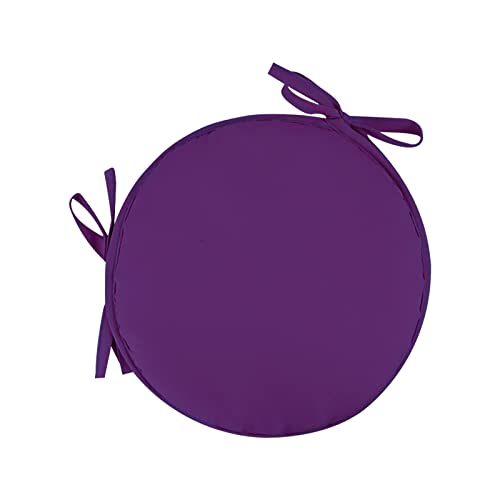 Coussin rond de chaise de jardin pour extérieur, tabouret de bistrot, terrasse, salle à manger, siège de voiture pour adulte (violet, 30 x 30 cm)