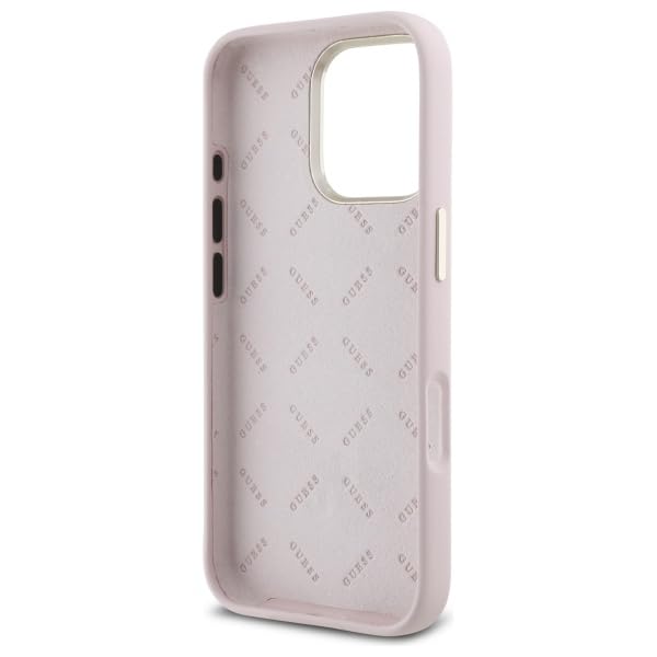 CG Mobile Guess GUHCP16LM4DGPP - Carcasa para iPhone 16 Pro de 6,3" (Silicona), Color Rosa Claro