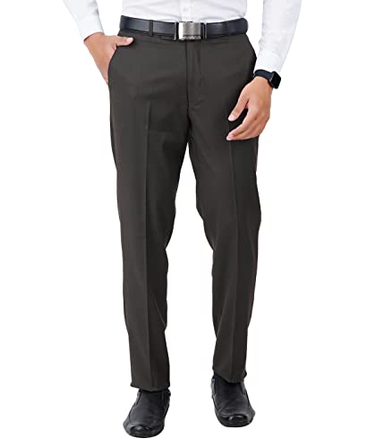 Image of Mc Henry Men's Regular Fit Wrinkle Free Stretchable Formal Trousers for Men