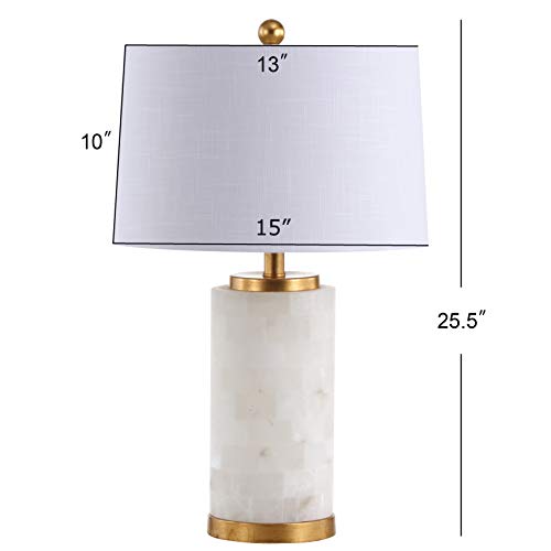 JONATHAN Y JYL6203A Eliza 25.5" Alabaster LED Table Lamp Coastal Contemporary Bedside Desk Nightstand Lamp for Bedroom Living Room Office College Bookcase LED Bulb Included, White/Gold Leaf - Image 6