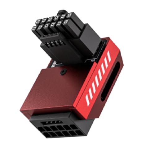 Jolsaawie Adaptador de Corriente con Conector Giratorio en Ángulo de 12 V y 16, Conector Macho A Hembra de GPU de 12 VHPWR para Tarjeta Gráfica de Escritorio hacia Adelante