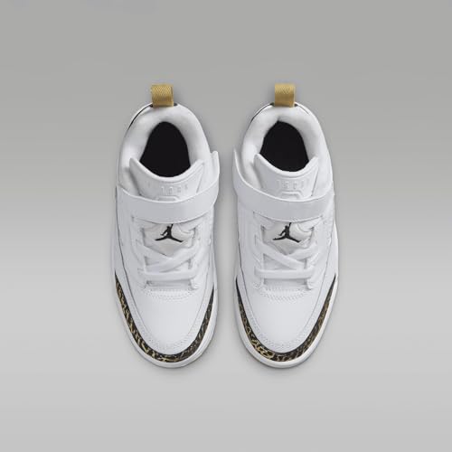 Jordan Spizike Low Little Kids' Shoes (HJ9055-100, White/Metallic Gold/Sail/Black) Size 34