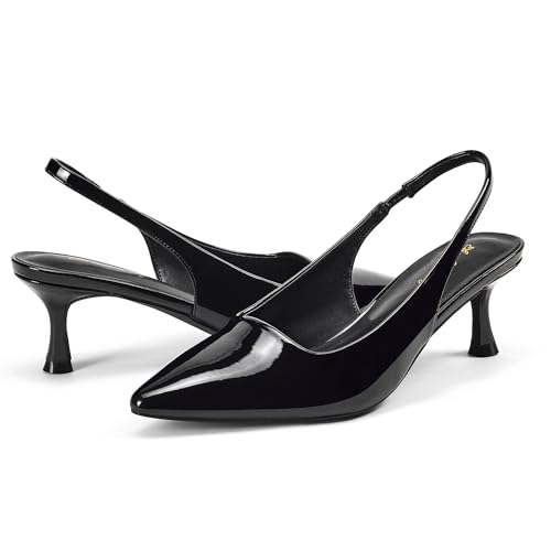 Elisabet Tang 1.96IN Trendy Closed Toe Slingback Kitten Heels for Women Low Dressy Pumps Wide Width Sexy for Prom2