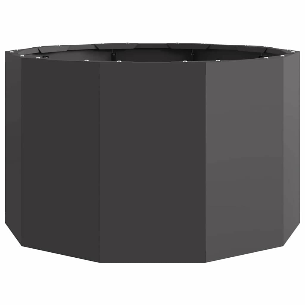vidaXL Donica Czarny 60 x 60 x 35 cm Stal, Ogród i taras, wytrzymała donica na zewnątrz, nowoczesny pojemnik ze stali, dekoracja na patio, holder na rośliny
