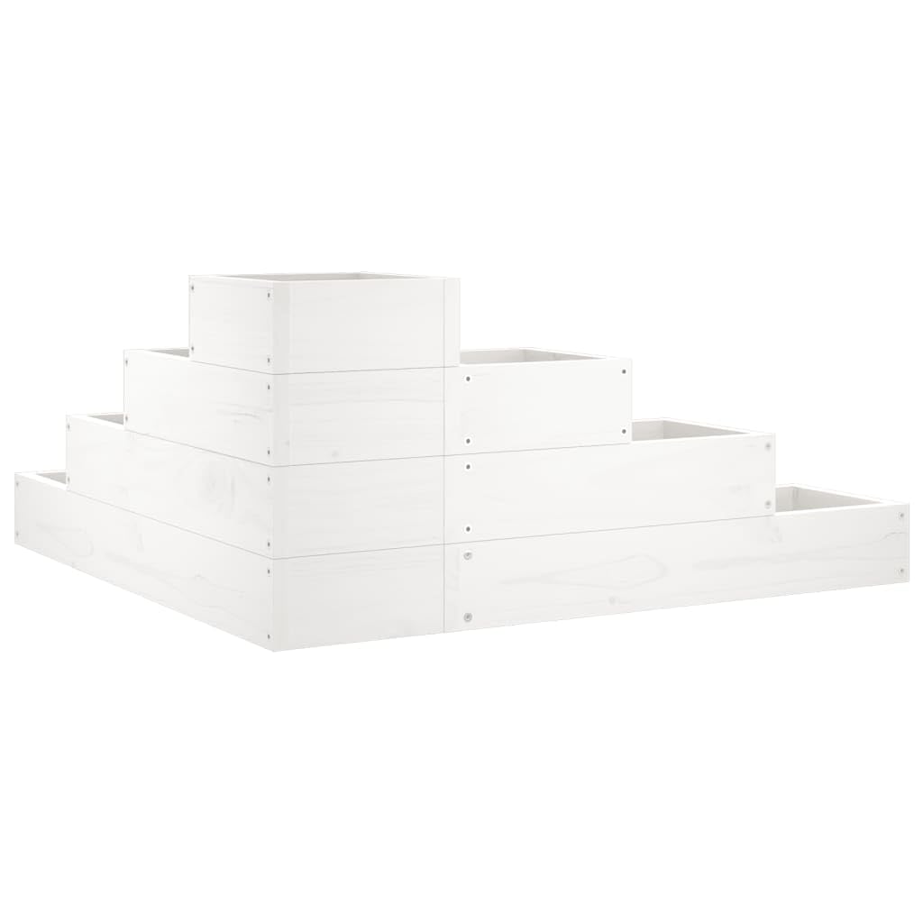 vidaXL Fioriera Giardino 4 Ripiani Bianca 80,5x79x36cm Massello Pino