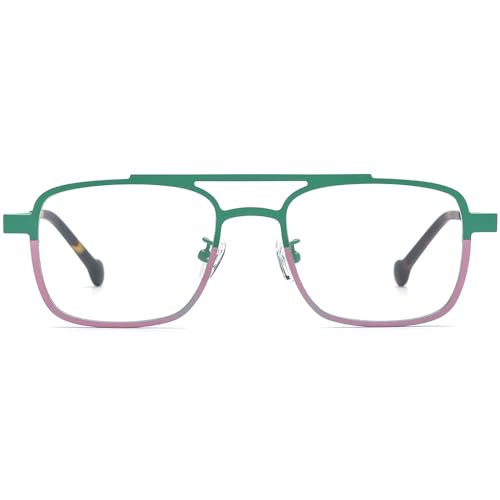 Image of FONEX Colorful Pure Titanium Glasses Frame Men Square Eyeglasses Women Vintage Optical Eyewear F85789