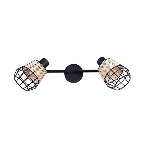 Applique NATURAL LOFT luminaire Intérieur Créatif 40W Lampe en Fer pour Salon/Chambre/Salle à manger Blanc Chaud Style Contemporain et Rétro (52.5*17cm E14*2) Cover