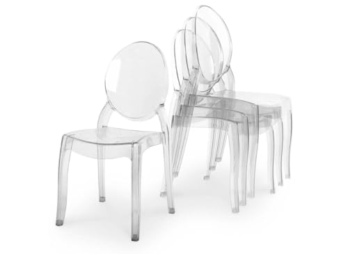 DecoInParis Lot de 4 chaises Design en plexi Transparent TOLGA