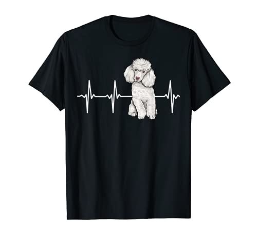 Poodle Heartbeat Dog Lover T-Shirt, Black