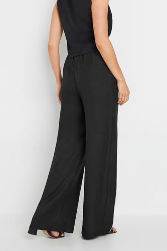 Long Tall Sally LTS Tall Textured Wide Leg Pants Black3