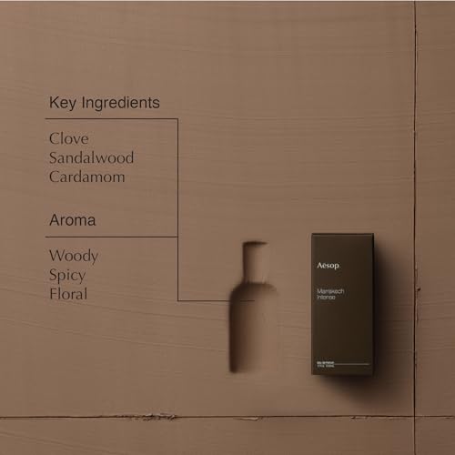 Aesop Marrakech Intense Eau de Parfum | Clove, Sandalwood, and Cardamom Scent | Woody, Spicy, and Floral Aroma | Unisex | 1.6 fl oz