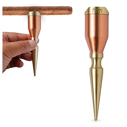 Golf Tees Brass - Heavy-Duty Brass Golf Tees | Golf Accessories Harbor Creek Golf Cigar Holder - Keeps Your Cigar Off The Grass As You Go for The Swing, Unique Tee-Inspired Design, Copper and Brass