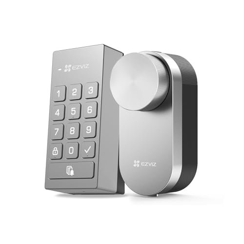 EZVIZ Serratura Intelligente con Tastiera Multifunzionale, Serratura Collegata, Funzione Bluetooth, Accesso Remoto, per l'Accesso senza Chiavi, DL01PRO e DL01CP