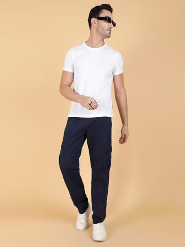 Image of KOTTY Men's Streetwear Style Utility Cargo Pants with Drawstring Waist and Flap Pockets