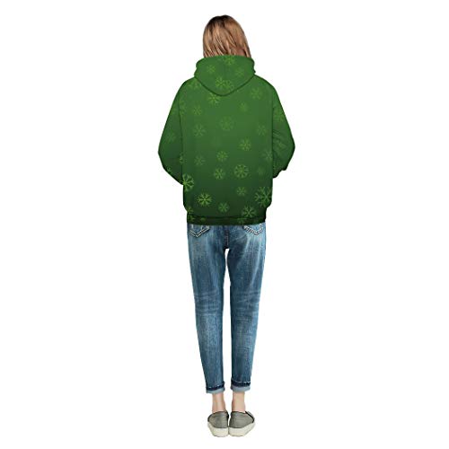 Couple Cute 3D Santa Print Ugly Christmas Kangaroo Pocket Sweatshirt Hoodies Pullover