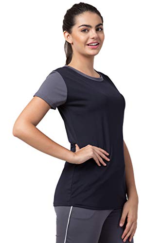 Image of BLUECON Combo Pack Solid Polyester Slim Fit Half Sleeve Women Tshirt /Multicolor Short Sleeve Tshirt for Women Sport Wear