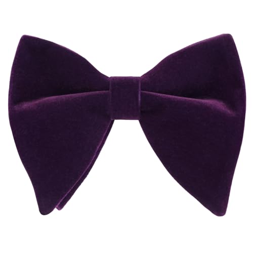 Image of Alizeal Velvet Pre-tied Adjustable Bow Tie for Men Oversize Formal Solid Tuxedo Bowtie