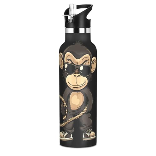 Botella de Agua Aislada ALAZA con Tapa de Pajilla, Termo de Acero Inoxidable al Vacío Antigoteo para Deportes y Viajes, 20oz